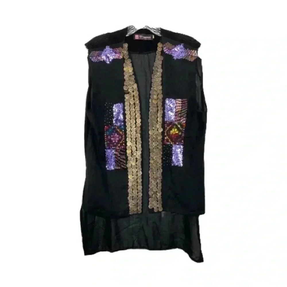 Vintage Gypsy Artist Black Vest